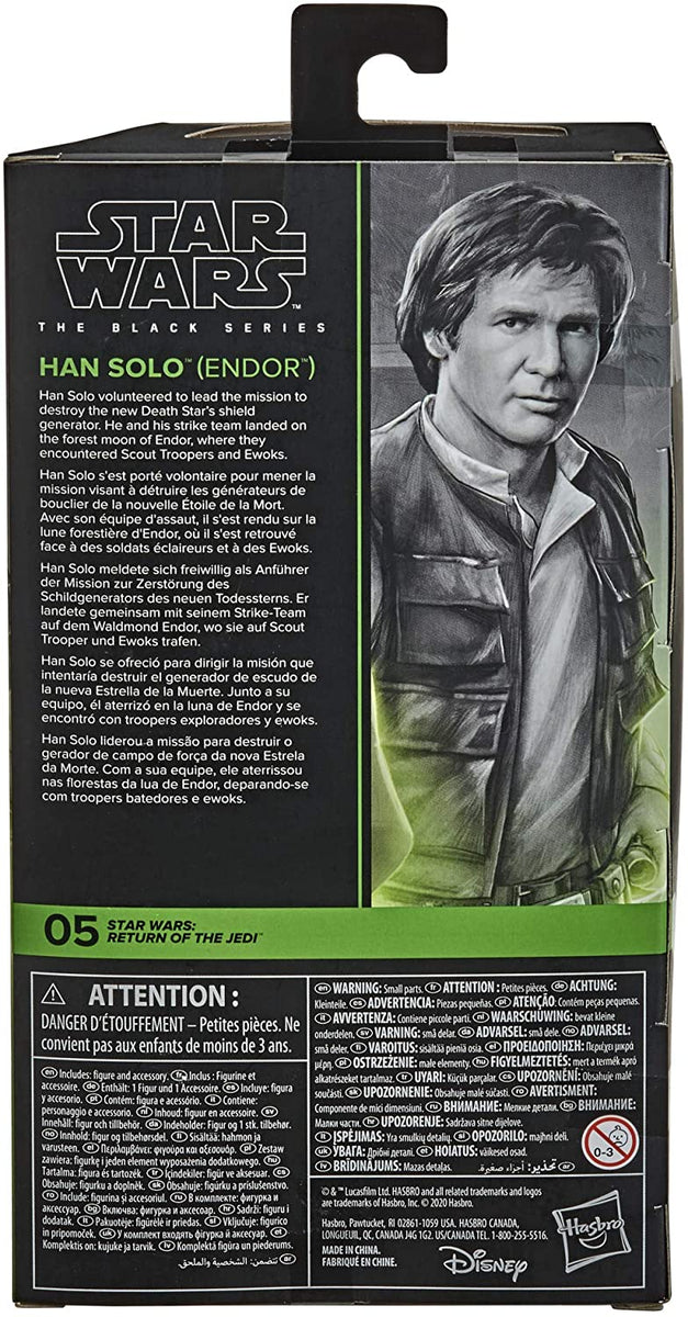 HASBRO STAR WARS RETURN OF THE JEDI BLACK SERIES HAN SOLO (ENDOR)