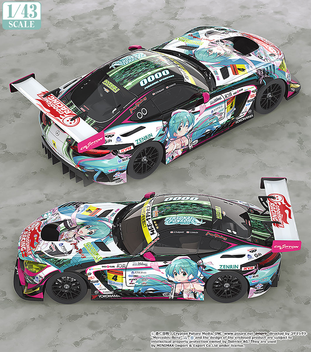 HATSUNE MIKU GT PROJECT 1/43 MINI CAR AMG 2019 VERSION – Cards and