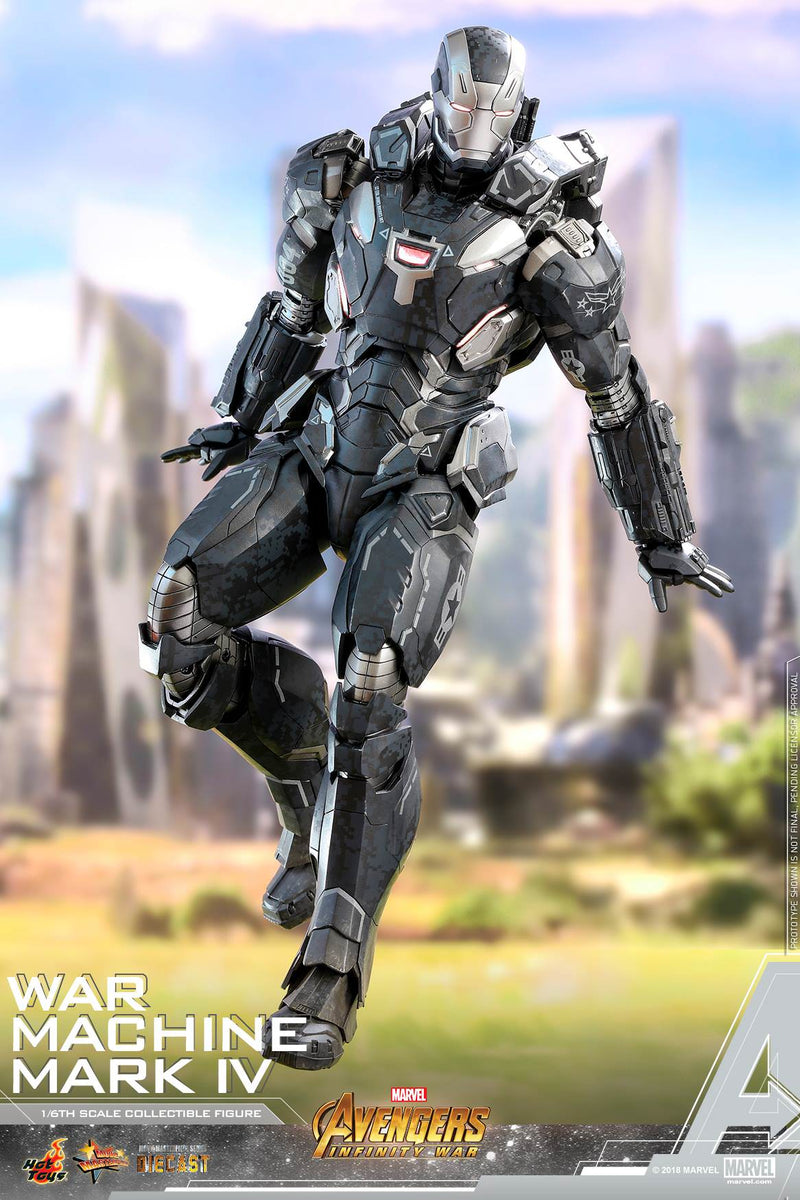 In Avengers Infinity War for a brief second War Machine in his Mark 4 armor  used retractable chest mounted missile pods. This were either missed or  omitted by hottoys on the War