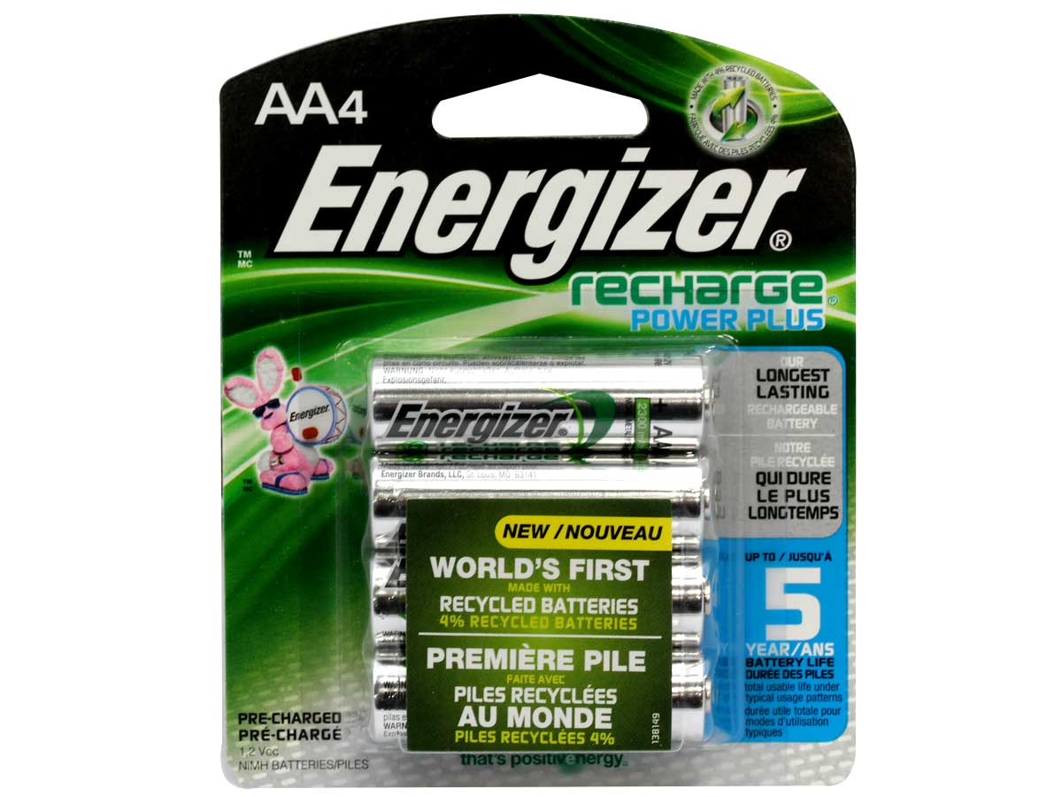 Energizer Recharge Power Plus Rechargeable AA Battery 4-Packs - EVENH15BP4CT
