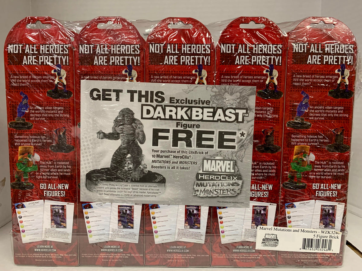 WIZKIDS MARVEL HEROCLIX MUTATIONS & MONSTERS 10 BOOSTER PACK BRICK
