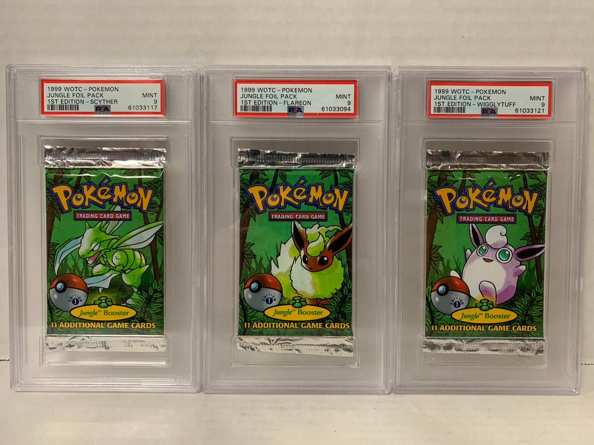 CALL STORE FOR INQUIRIES** PSA 9 POKEMON JUNGLE FIRST EDITION BOOSTE Cards and Comics Central CALL STORE FOR INQUIRIES** PSA 9 POKEMON JUNGLE FIRST EDITION BOOSTE Cards and Comics Central