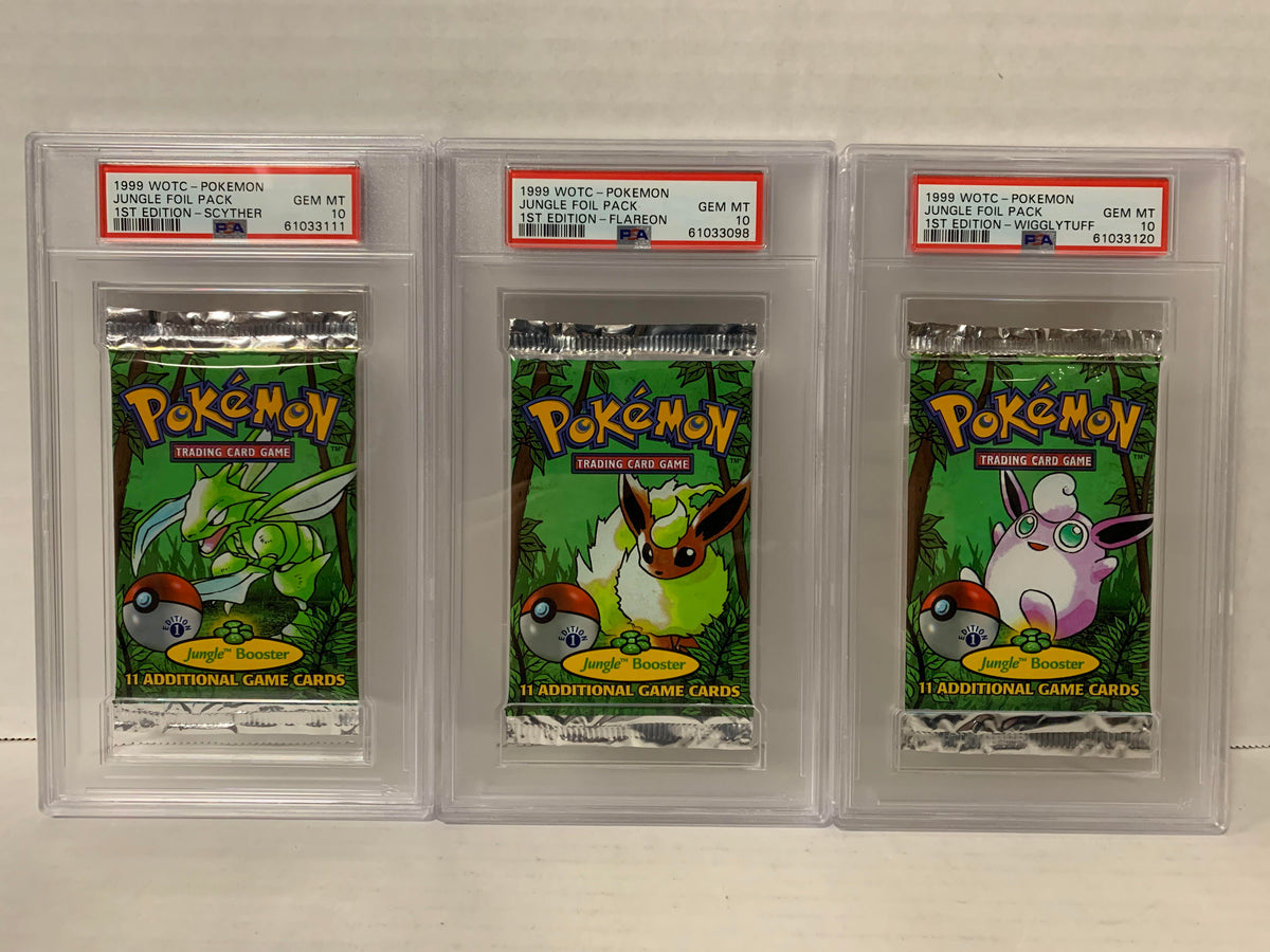 CALL STORE FOR INQUIRIES** PSA 10 POKEMON JUNGLE FIRST EDITION BOOST Cards and Comics Central CALL STORE FOR INQUIRIES** PSA 10 POKEMON JUNGLE FIRST EDITION BOOST Cards and Comics Central