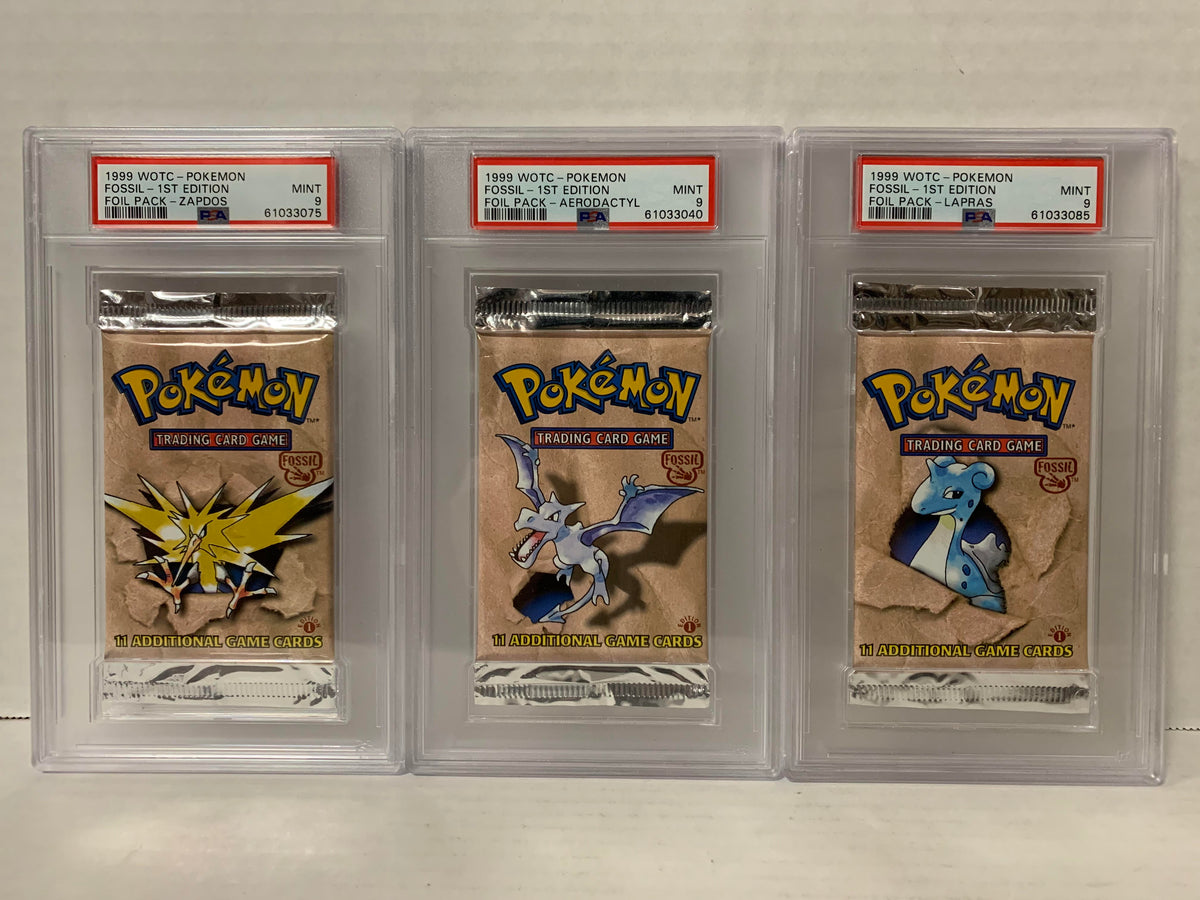 CALL STORE FOR INQUIRIES** PSA 9 POKEMON FOSSIL FIRST EDITION BOOSTE Cards and Comics Central CALL STORE FOR INQUIRIES** PSA 9 POKEMON FOSSIL FIRST EDITION BOOSTE Cards and Comics Central