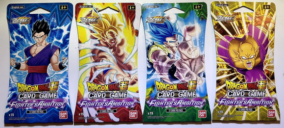 DRAGON BALL SUPER CARD GAME B-19 FIGHTER'S AMBITION SLEEVED BOOSTER PACK (STORE PICK UP ONLY)