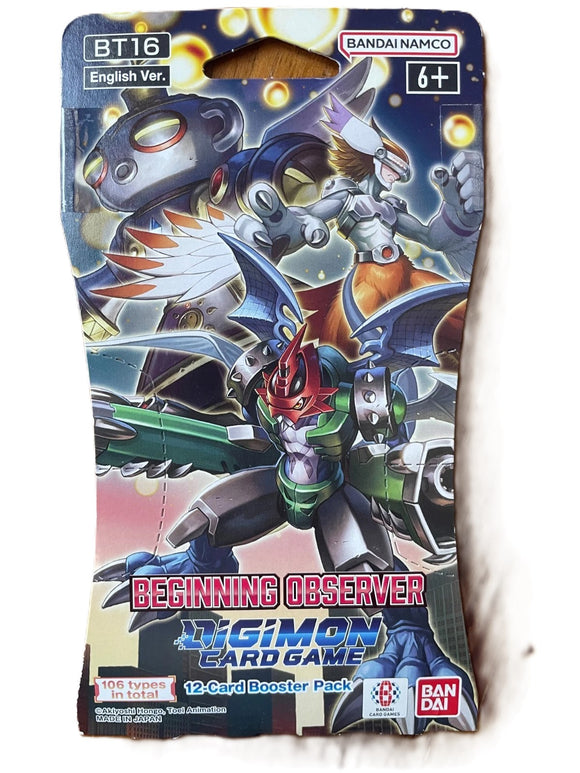DIGIMON CARD GAME BT-16 BEGINNING OBSERVER SLEEVED BOOSTER PACK (STORE PICK UP ONLY)