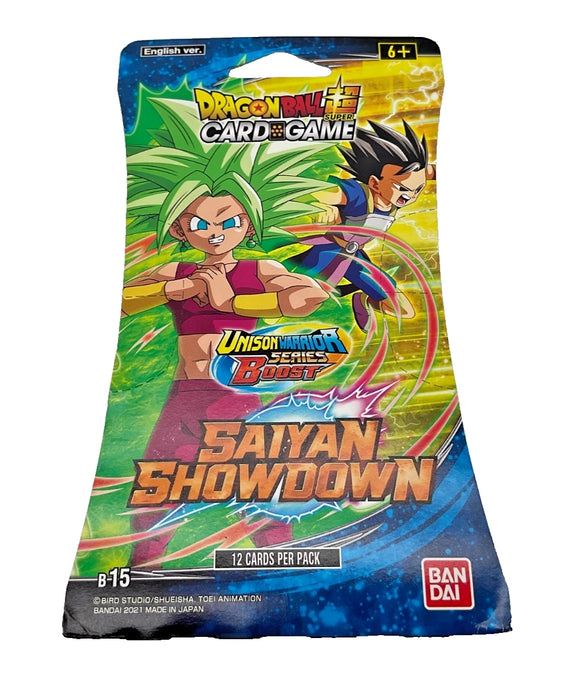 DRAGON BALL SUPER CARD GAME B-15 SAIYAN SHOWDOWN SLEEVED BOOSTER PACK (STORE PICK UP ONLY)