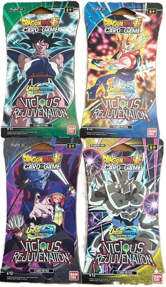 DRAGON BALL SUPER CARD GAME B-12 VICIOUS REJUVENATION SLEEVED BOOSTER PACK (STORE PICK UP ONLY)