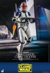 **CALL STORE FOR INQUIRIES** HOT TOYS TMS023 STAR WARS THE CLONE WARS 501ST BATTALOIN CLONE TROOPER DELUXE 1/6TH SCALE FIGURE