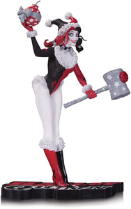 DC COLLECTIBLES HARLEY QUINN RED,WHITE, AND BLACK HOLIDAY SUIT
