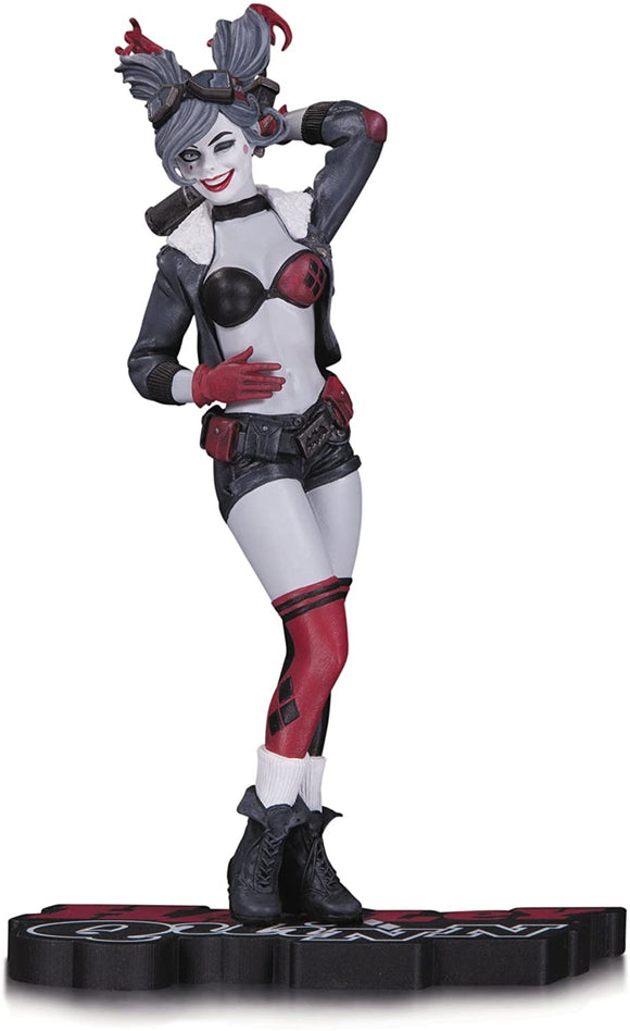 DC COLLECTIBLES HARLEY QUINN RED,WHITE, AND BLACK DESIGNED BY ANT LUCIA *DAMAGED BOX*