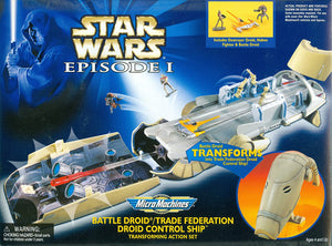 STAR WARS EDISODE I MICROMACHINES BATTLE DROID/TRADE FEDERATION DROID CONTROL SHIP