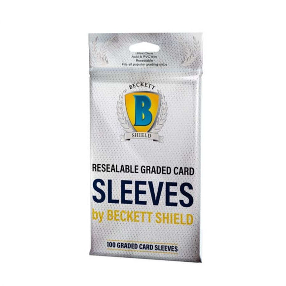 BECKETT SHIELD RESEALABLE GRADED CARD SLEEVES 100 COUNT