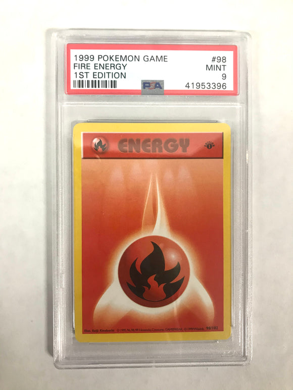 Pokemon 1999 Fire Energy 1st Edition PSA Graded