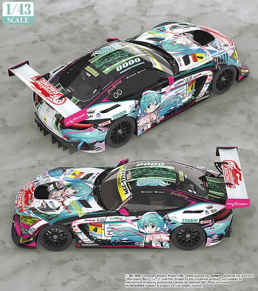 HATSUNE MIKU GT PROJECT 1/43 MINI CAR AMG 2019 VERSION – Cards and