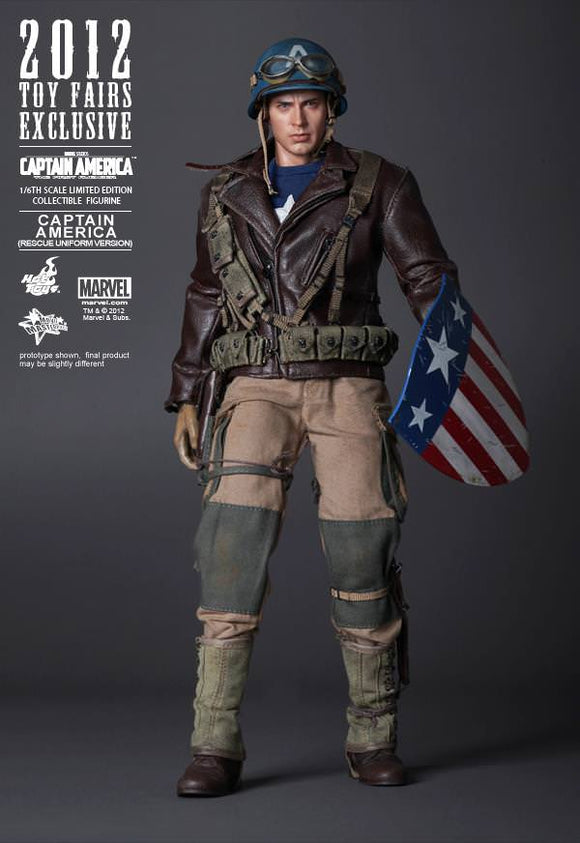 **CALL STORE FOR INQUIRIES** HOT TOYS MMS180 MARVEL CAPTAIN AMERICA THE FIRST AVENGER CAPTAIN AMERICA RESCUE UNIFORM VERSION 1/6TH SCALE FIGURE