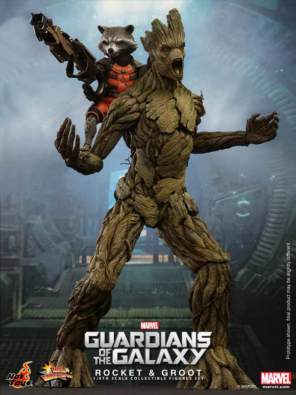 **CALL STORE FOR INQUIRIES** HOT TOYS MMS254 MARVEL GUARDIANS OF THE GALAXY ROCKET & GROOT 1/6TH SCALE FIGURE
