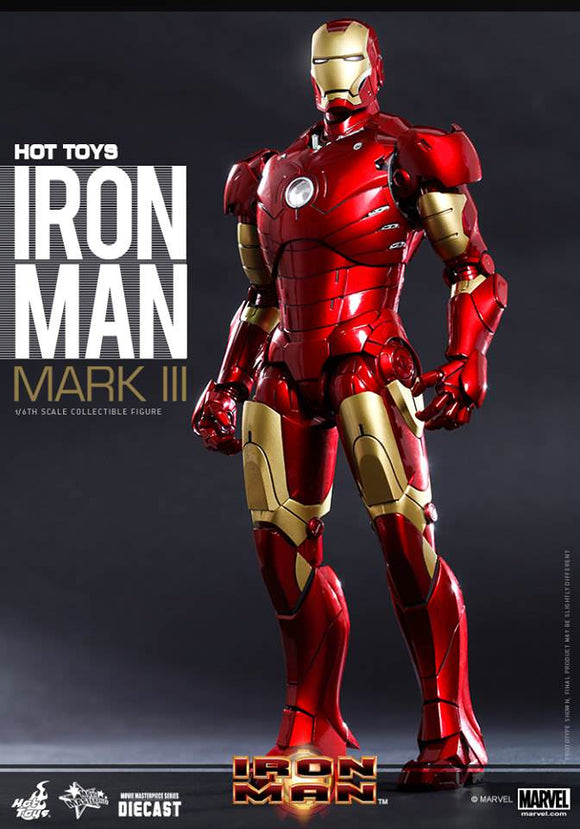 **CALL STORE FOR INQUIRIES** HOT TOYS MMS256 D07 MARVEL IRON MAN IRON MAN MARK III 1/6TH SCALE FIGURE