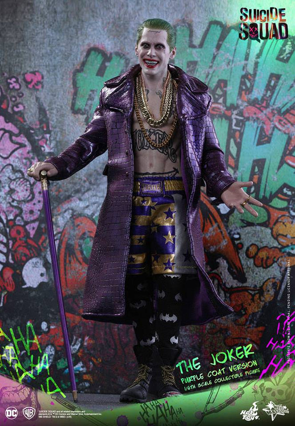**CALL STORE FOR INQUIRIES** HOT TOYS MMS382 DC SUICIDE SQUAD THE JOKER PURPLE COAT 1/6TH SCALE FIGURE