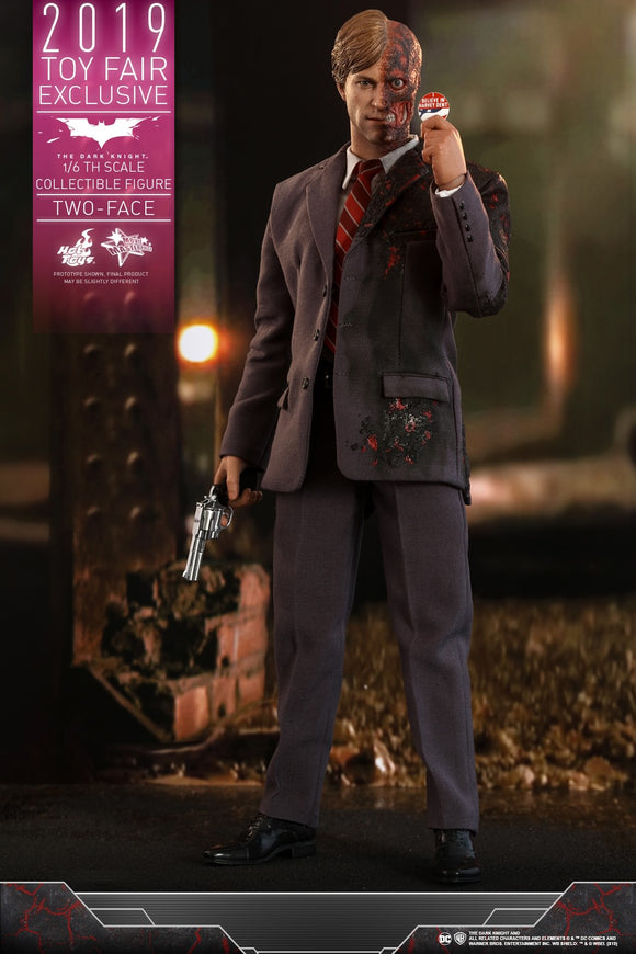 **CALL STORE FOR INQUIRIES** HOT TOYS MMS546 DC THE DARK KNIGHT TWO FACE HARVEY DENT 1/6TH SCALE FIGURE