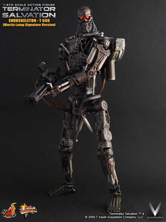 **CALL STORE FOR INQUIRIES** HOT TOYS MMS97 TERMINATOR SALVATION ENDOSKELETON T-600 MARTIN LAING SIGNATURE 1/6TH SCALE FIGURE