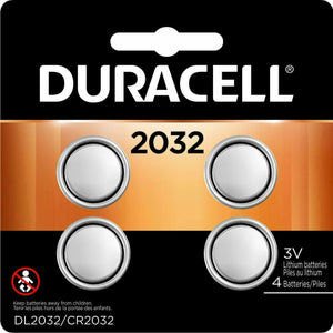 DURACELL 4-PACK 2032 3V Lithium Coin Cell Battery For Car Key Remote Camera VR