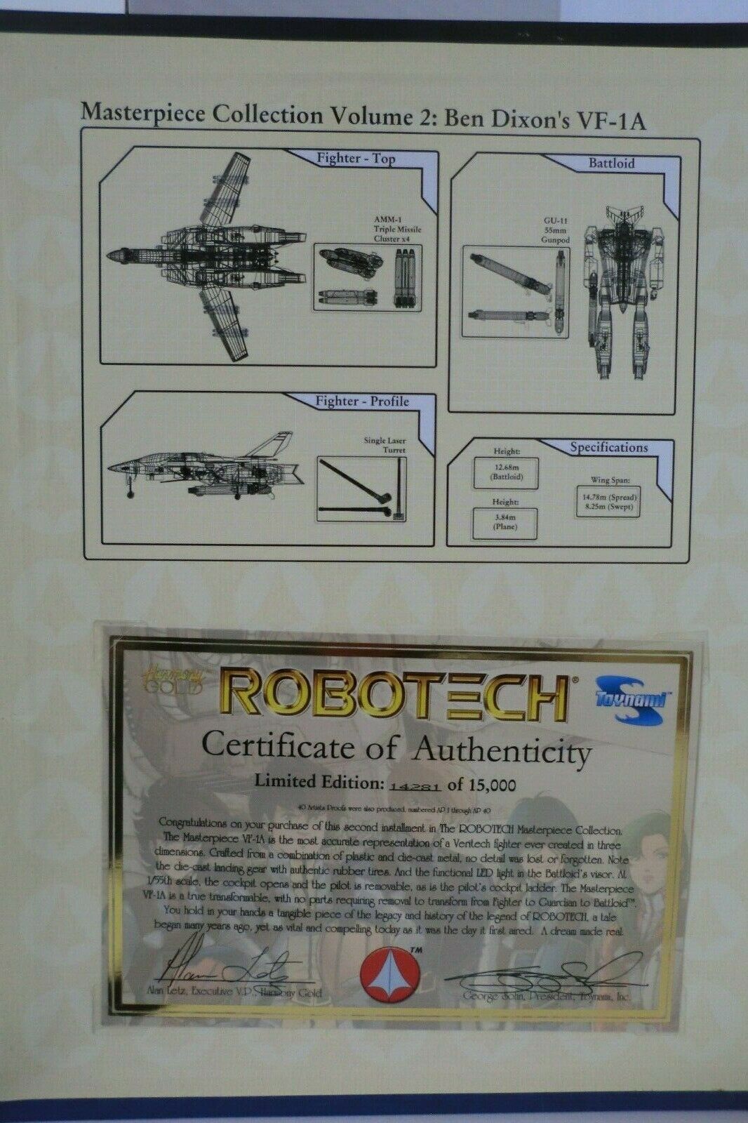 TOYNAMI ROBOTECH BEN DIXON VF-1A VERITECH 1:55 SCALE MASTERPIECE