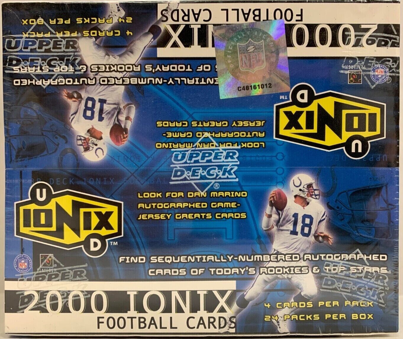 2000 UPPER DECK IONIX NFL FOOTBALL HOBBY BOX TOM BRADY ROOKIE NEW