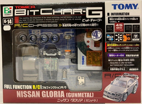 TOMY BIT CHAR-G G-14 NISSAN GLORIA GUNMETAL R/C CAR