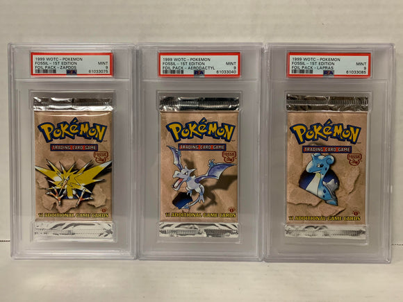 CALL STORE FOR INQUIRIES** PSA 9 POKEMON FOSSIL FIRST EDITION BOOSTE Cards and Comics Central CALL STORE FOR INQUIRIES** PSA 9 POKEMON FOSSIL FIRST EDITION BOOSTE Cards and Comics Central